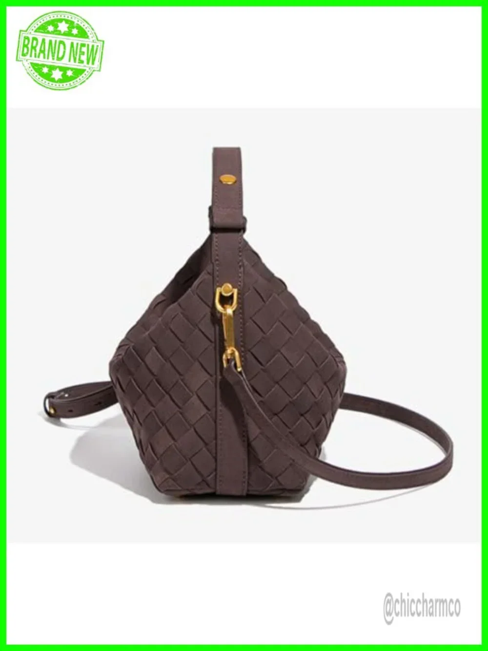 Faux Suede Woven Hobo Bag Shoulder Tote Crossbody Purse Satchel Slouchy Handbag